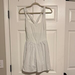 HALARA White Strappy Skater Dress